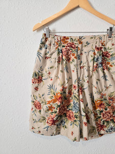 Vintage Floral Linen Shorts (M)