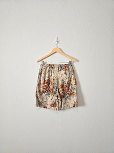 Vintage Floral Linen Shorts (M)