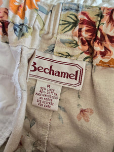 Vintage Floral Linen Shorts (M)