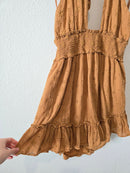 Aerie Brown Embroidered Dress (L)