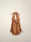 Aerie Brown Embroidered Dress (L)