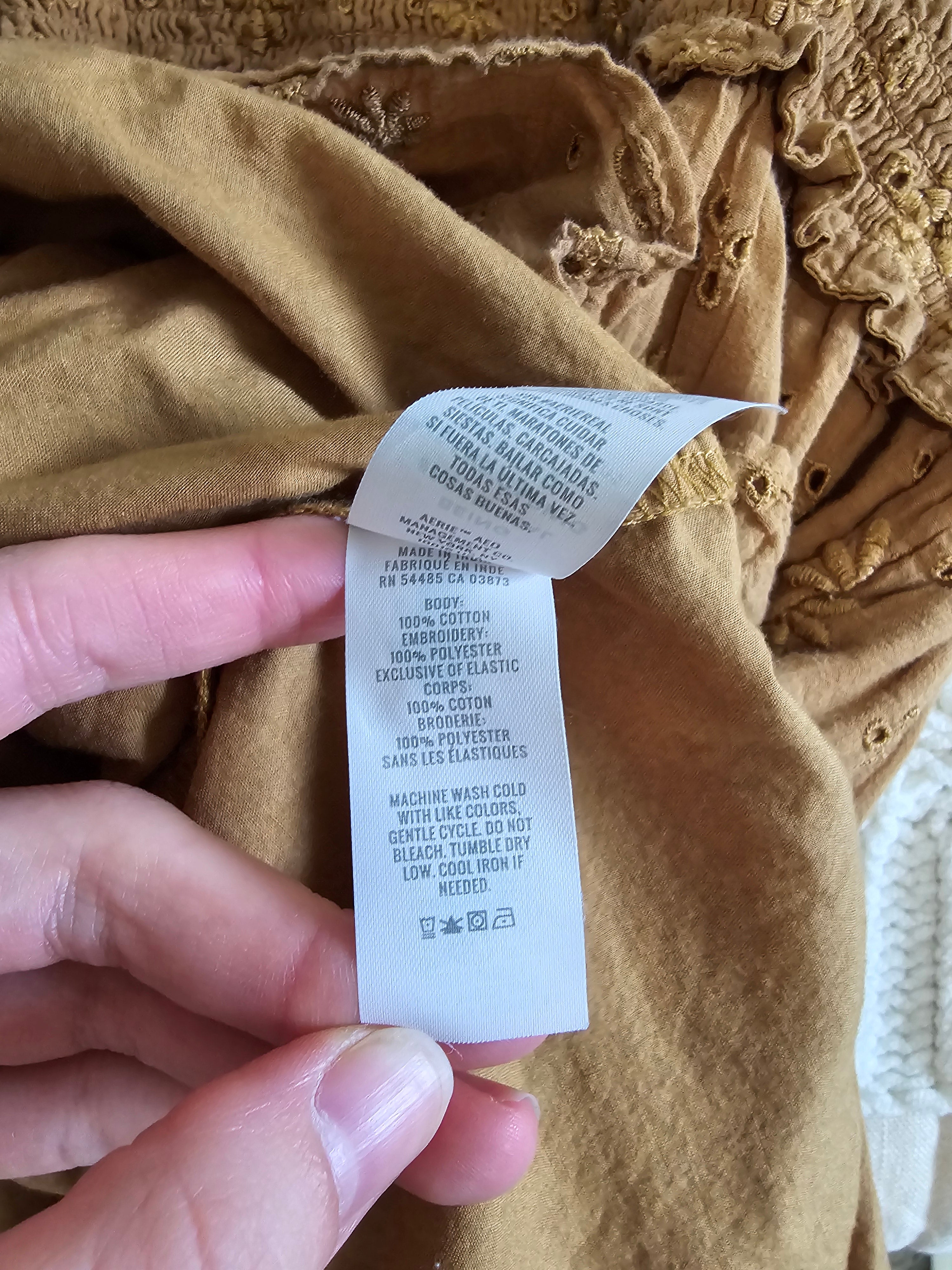 Aerie Brown Embroidered Dress (L)