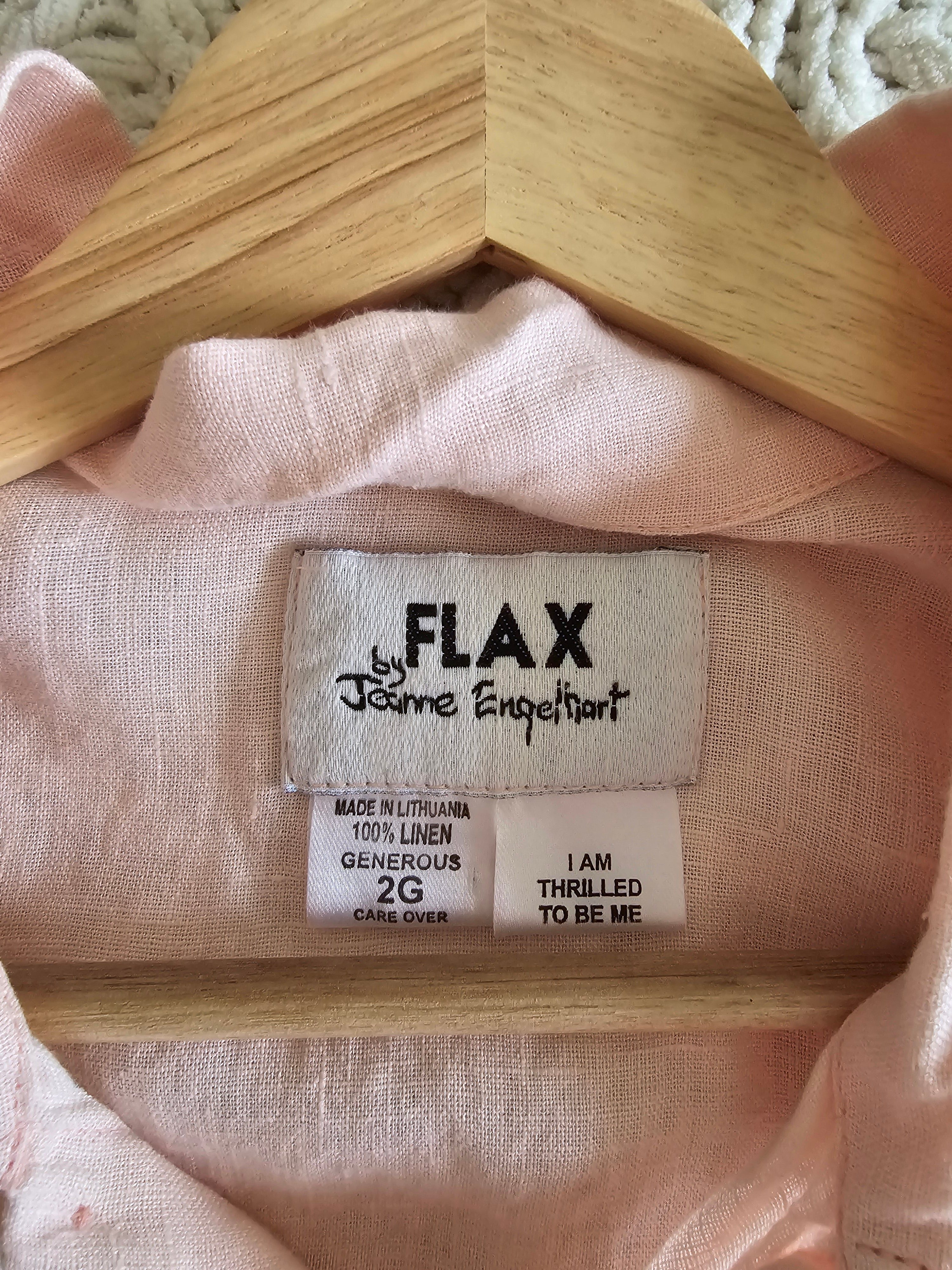 Flax Pink Linen Button Up (2X)