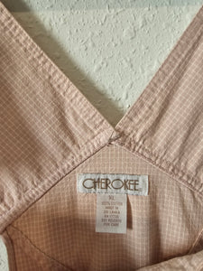 Vintage Pink Checkered Shortalls (XL)