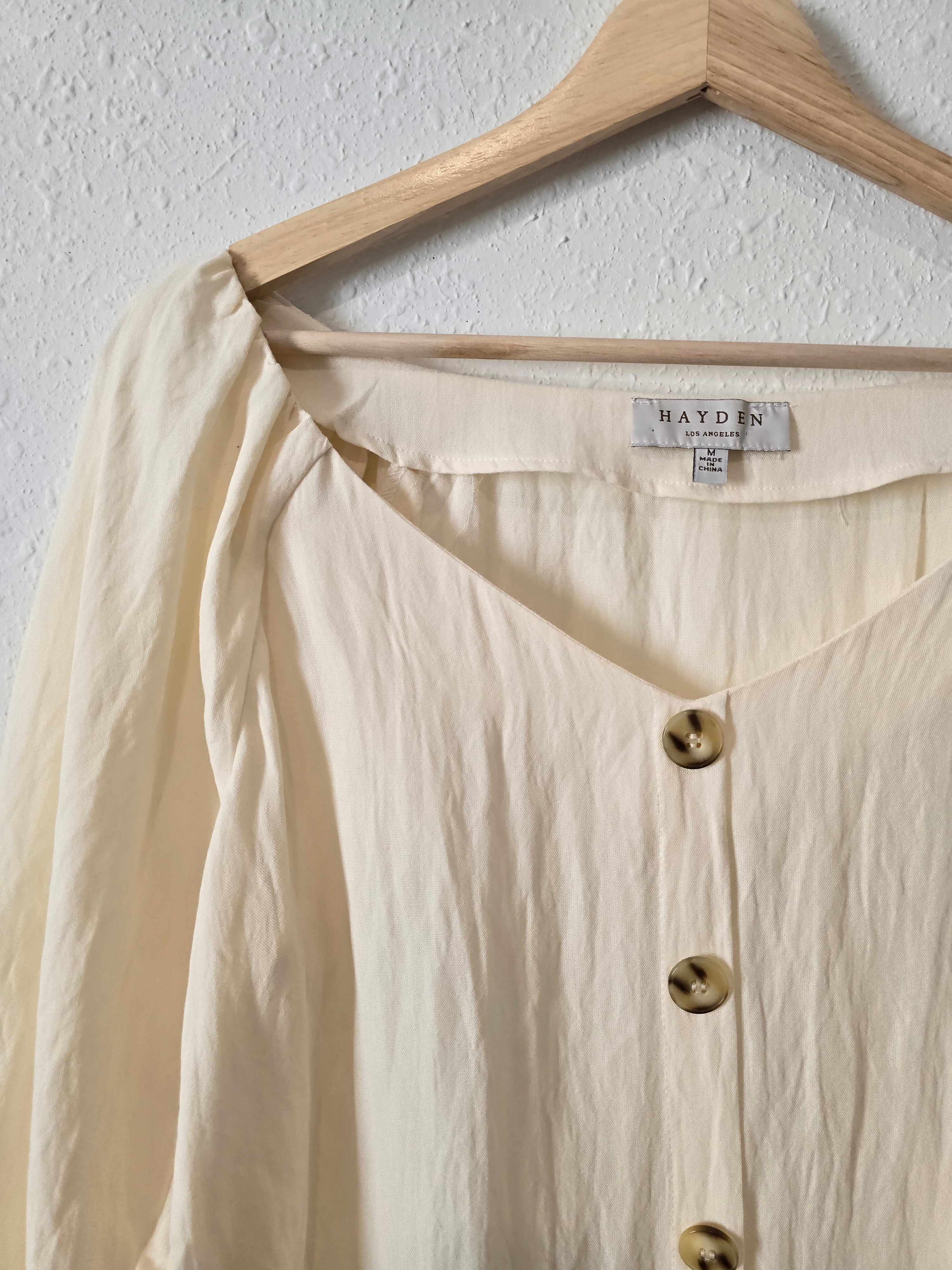 Hayden Cream Button Up Top (M)