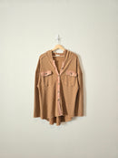 Brown Waffle Button Up (M)