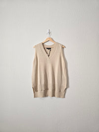 NEW Cream Knit Sweater Vest (L)