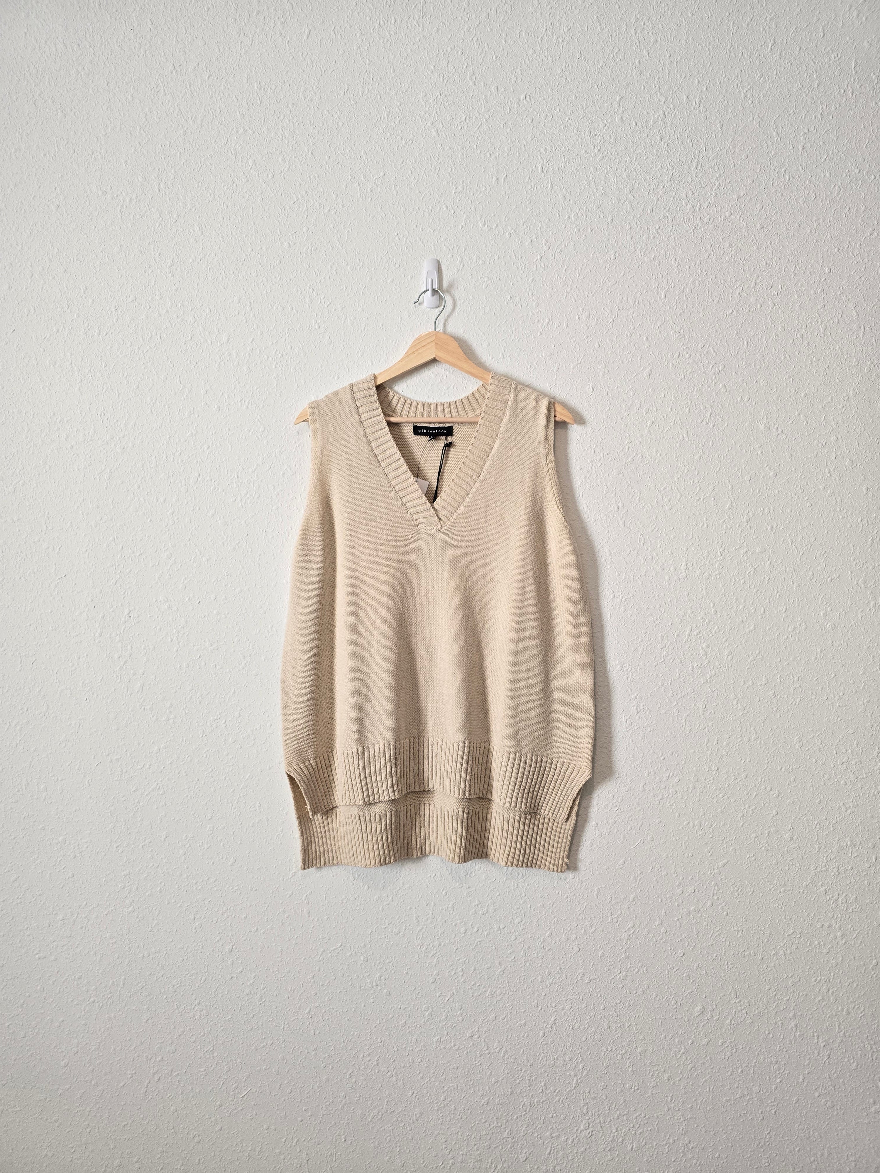 NEW Cream Knit Sweater Vest (L)