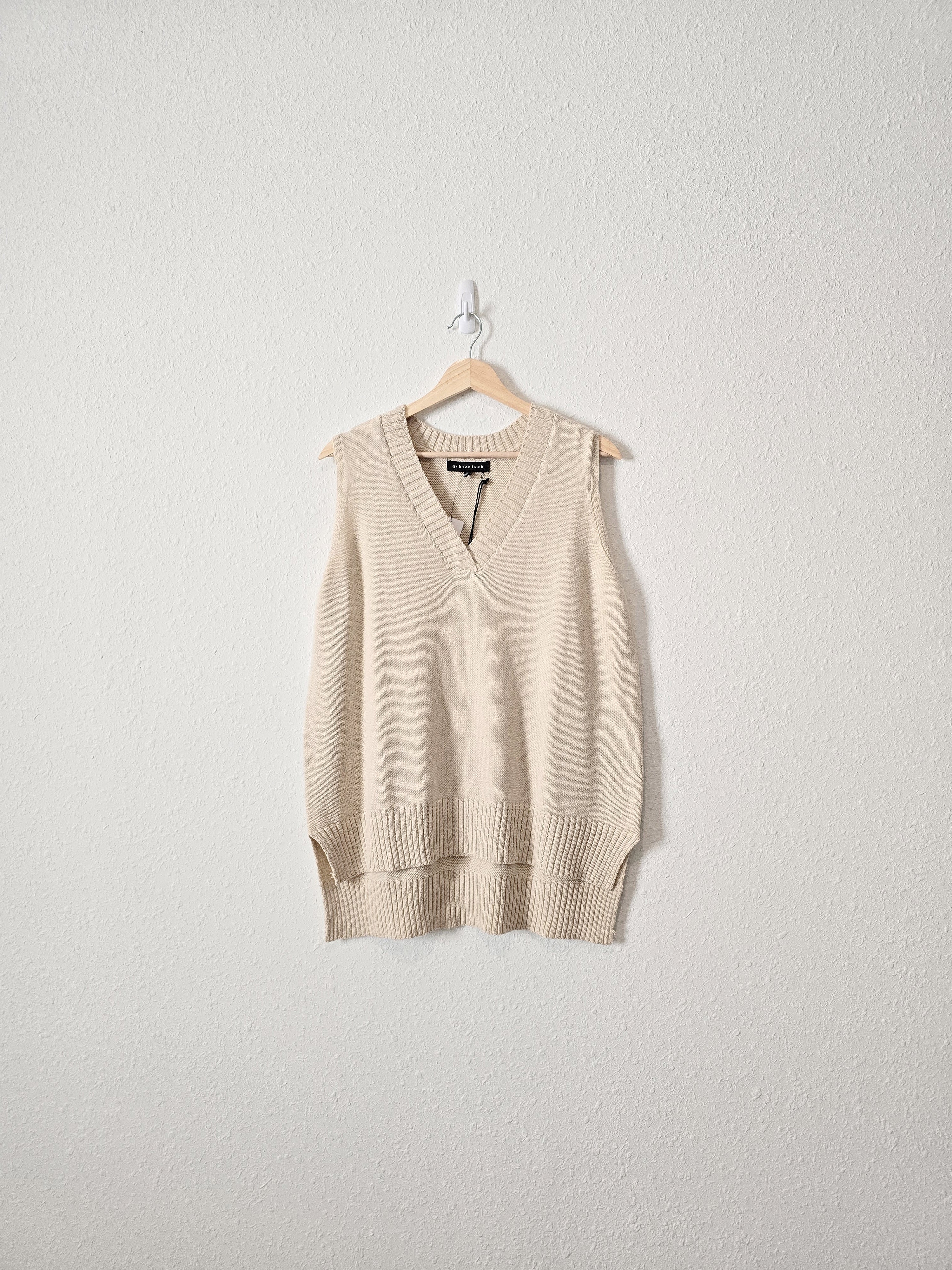 NEW Cream Knit Sweater Vest (L)