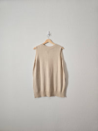 NEW Cream Knit Sweater Vest (L)