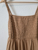 NEW Camel Smocked Midi Dress (L)