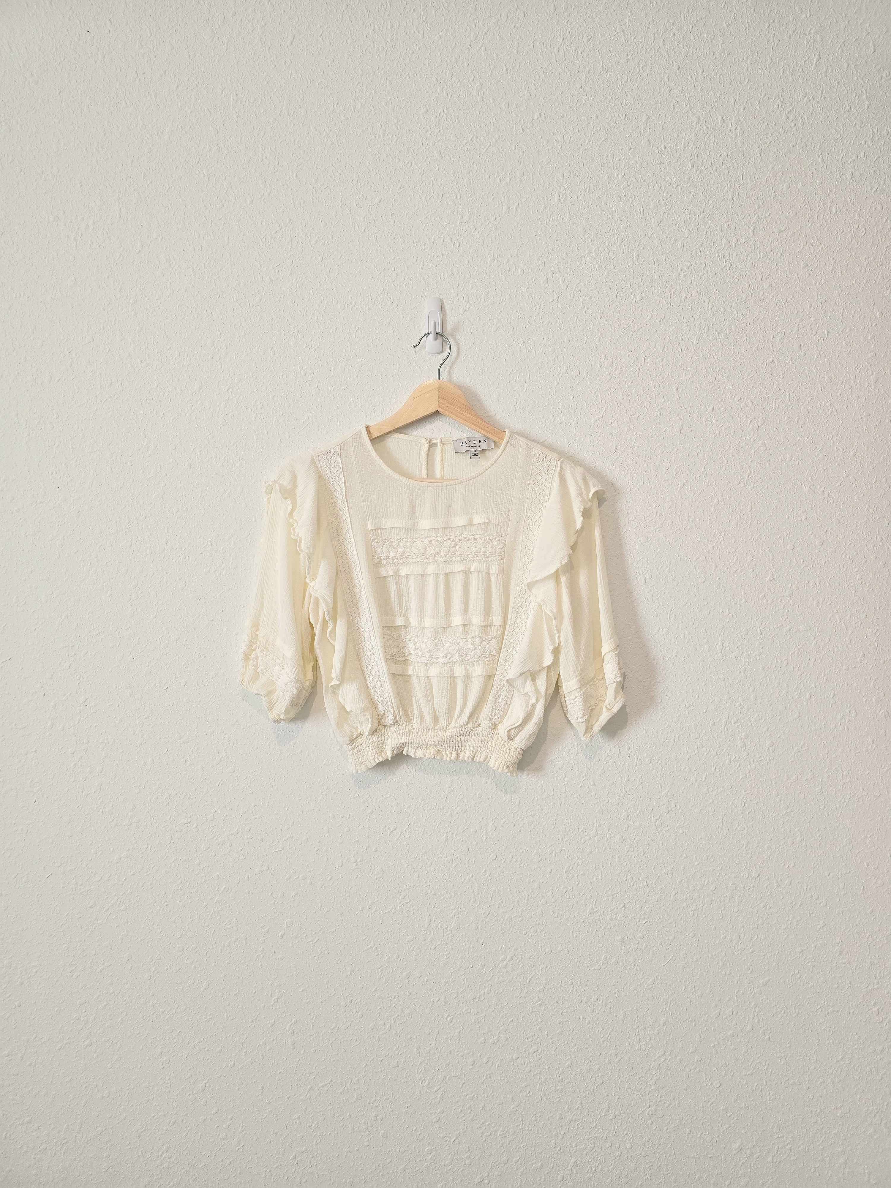 Hayden Cream Ruffle Top (S)