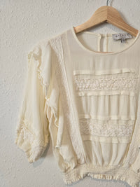 Hayden Cream Ruffle Top (S)