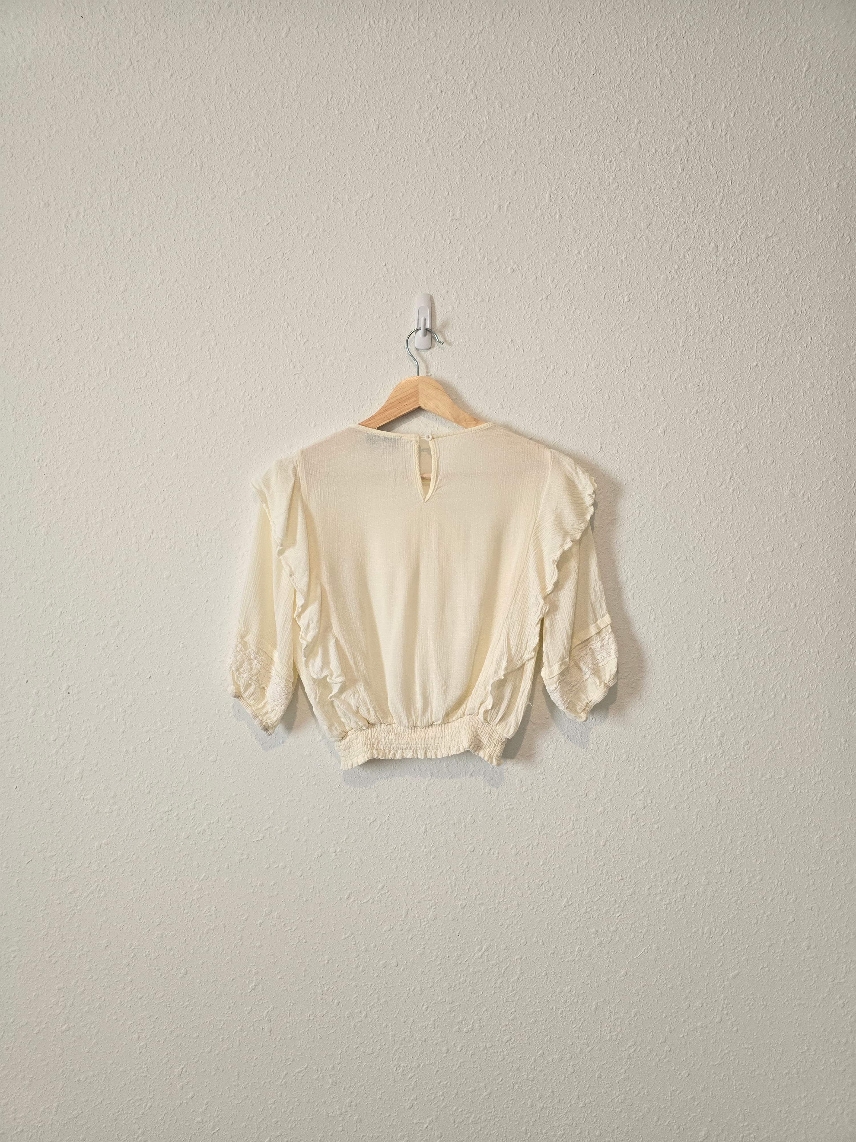 Hayden Cream Ruffle Top (S)