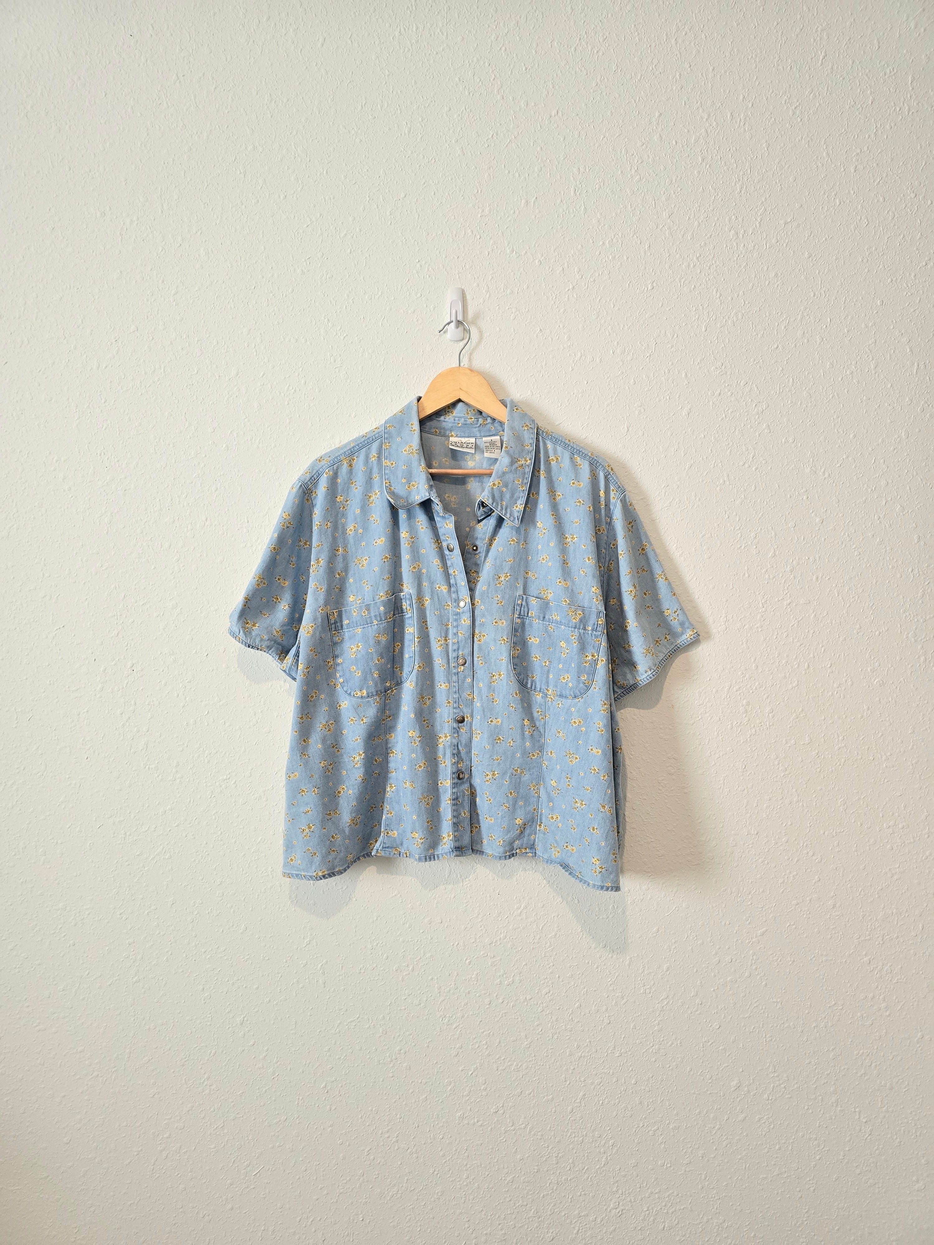 Vintage Floral Denim Button Up (3X)