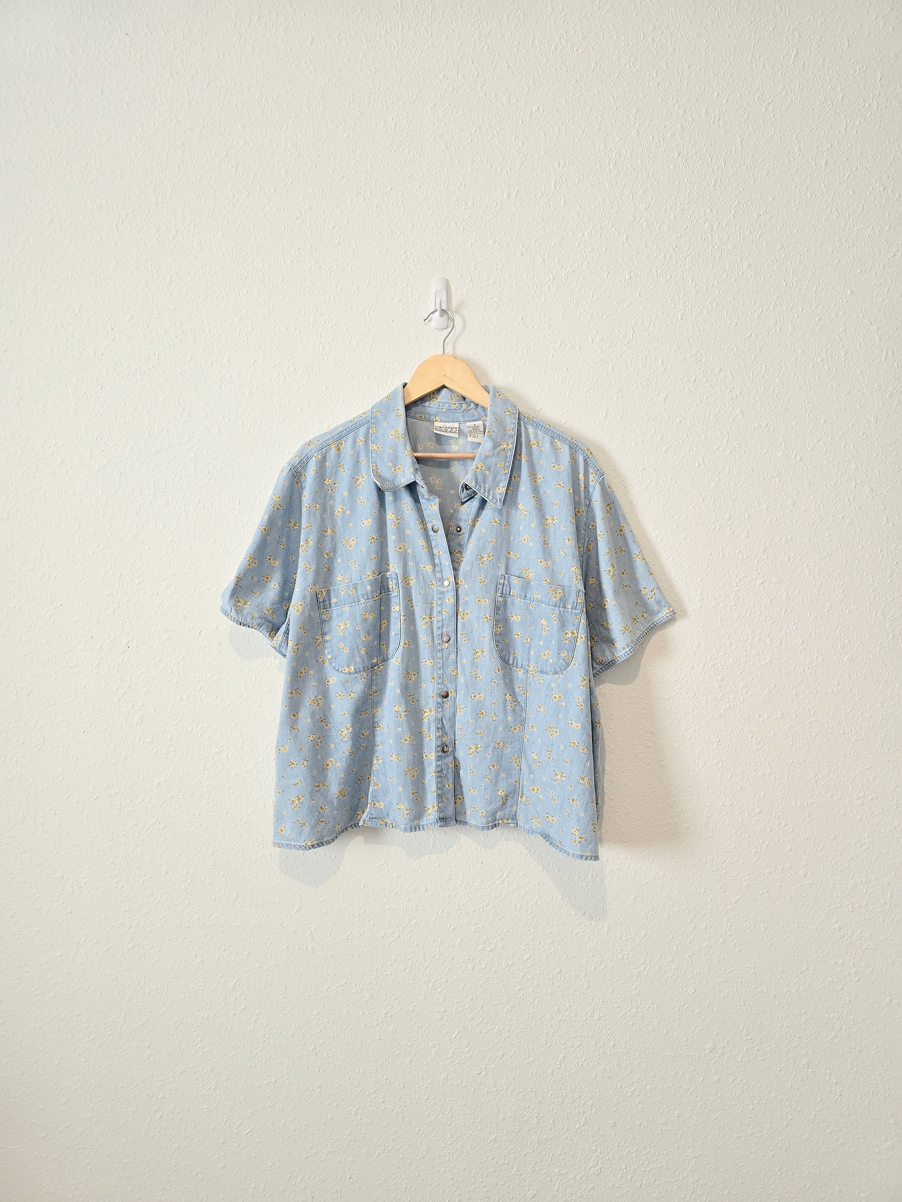 Vintage Floral Denim Button Up (3X)