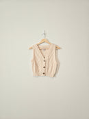 Cream Cable Knit Sweater Vest (S)