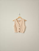 Cream Cable Knit Sweater Vest (S)