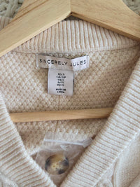 Cream Cable Knit Sweater Vest (S)