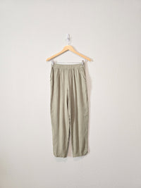 Sage Linen Blend Tapered Pants (S)