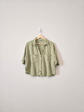 Load image into Gallery viewer, Zara Green Relaxed Button Up (L)
