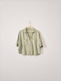 Zara Green Relaxed Button Up (L)