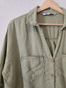 Zara Green Relaxed Button Up (L)