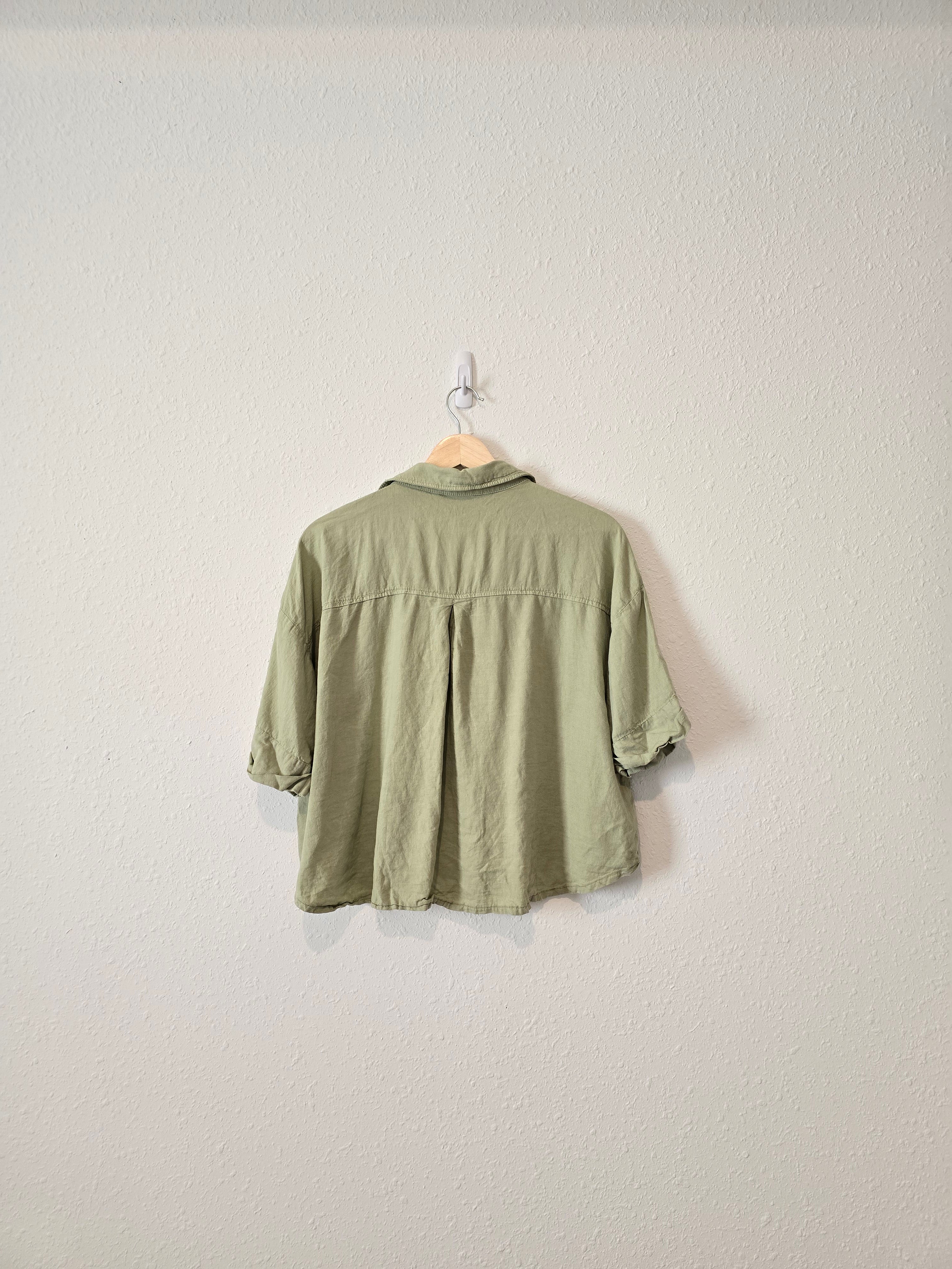 Zara Green Relaxed Button Up (L)