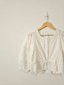 White Eyelet Puff Sleeve Top (S)