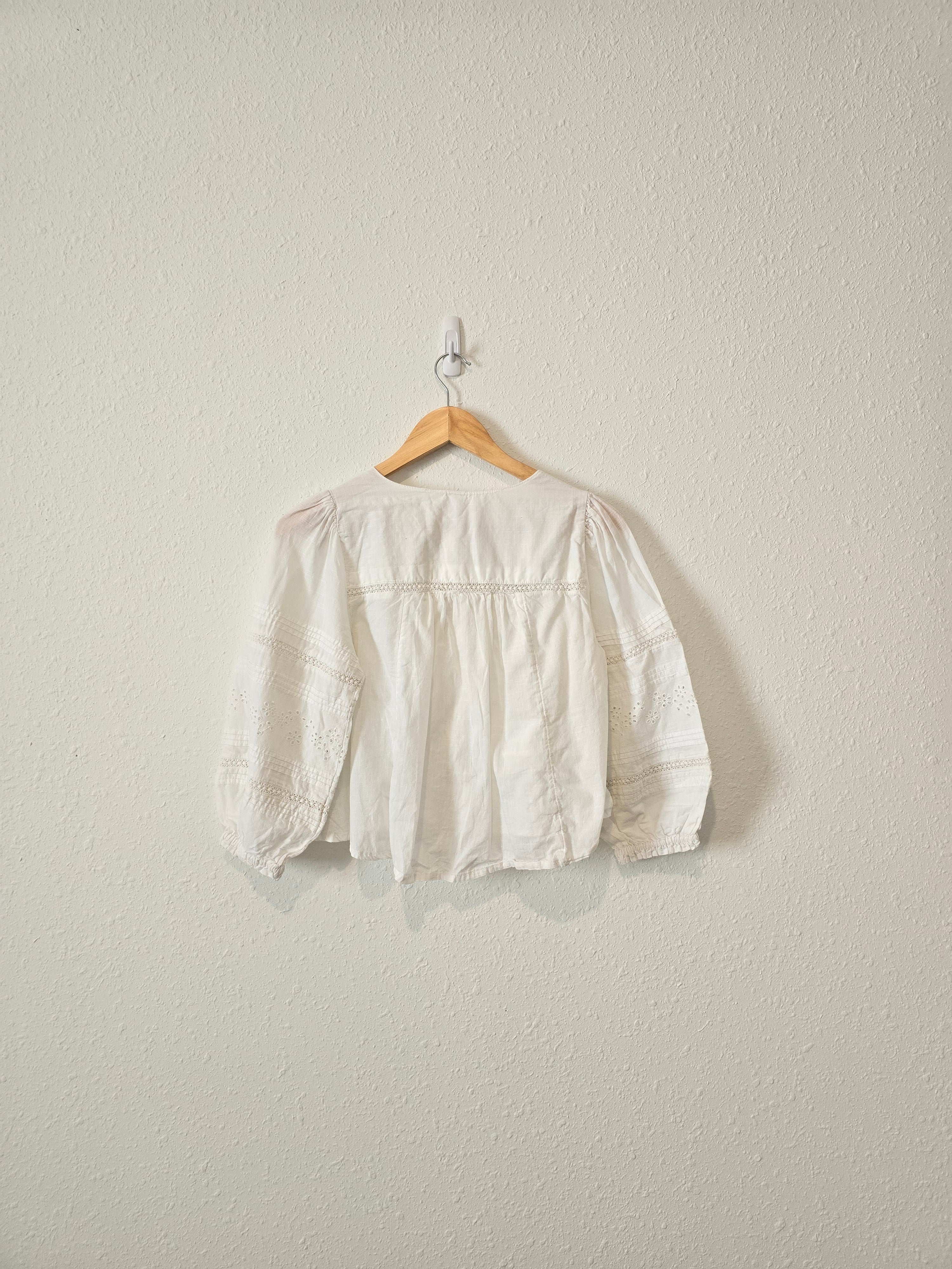 White Eyelet Puff Sleeve Top (S)