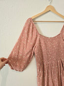 Pink Floral Smocked Romper (M)