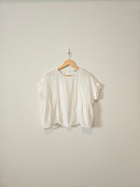 Madewell White Shirred Top (M)