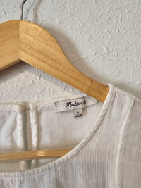 Madewell White Shirred Top (M)