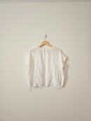 Madewell White Shirred Top (M)