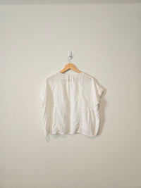 Madewell White Shirred Top (M)