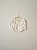 White Puff Sleeve Corset Top (S)