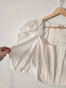 White Puff Sleeve Corset Top (S)