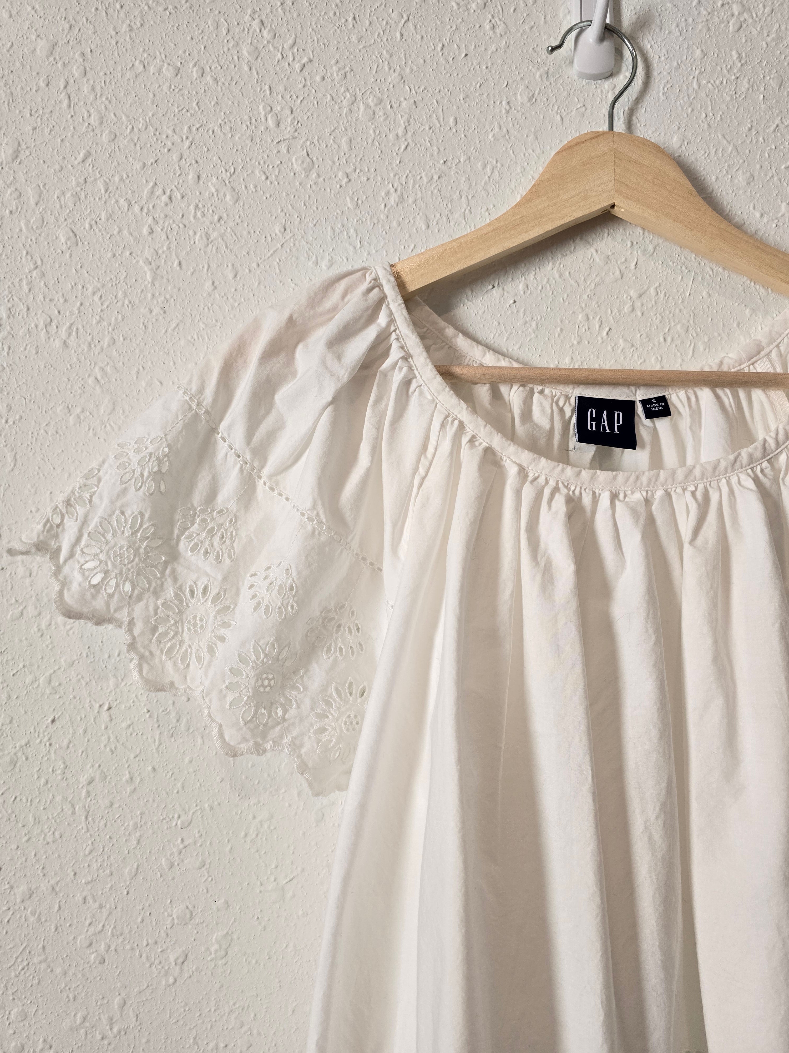 White Floral Eyelet Top (S)