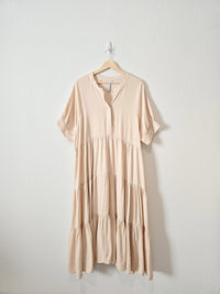 Cream Tiered Midi Dress (2X)