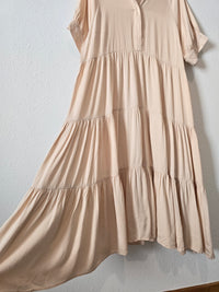 Cream Tiered Midi Dress (2X)