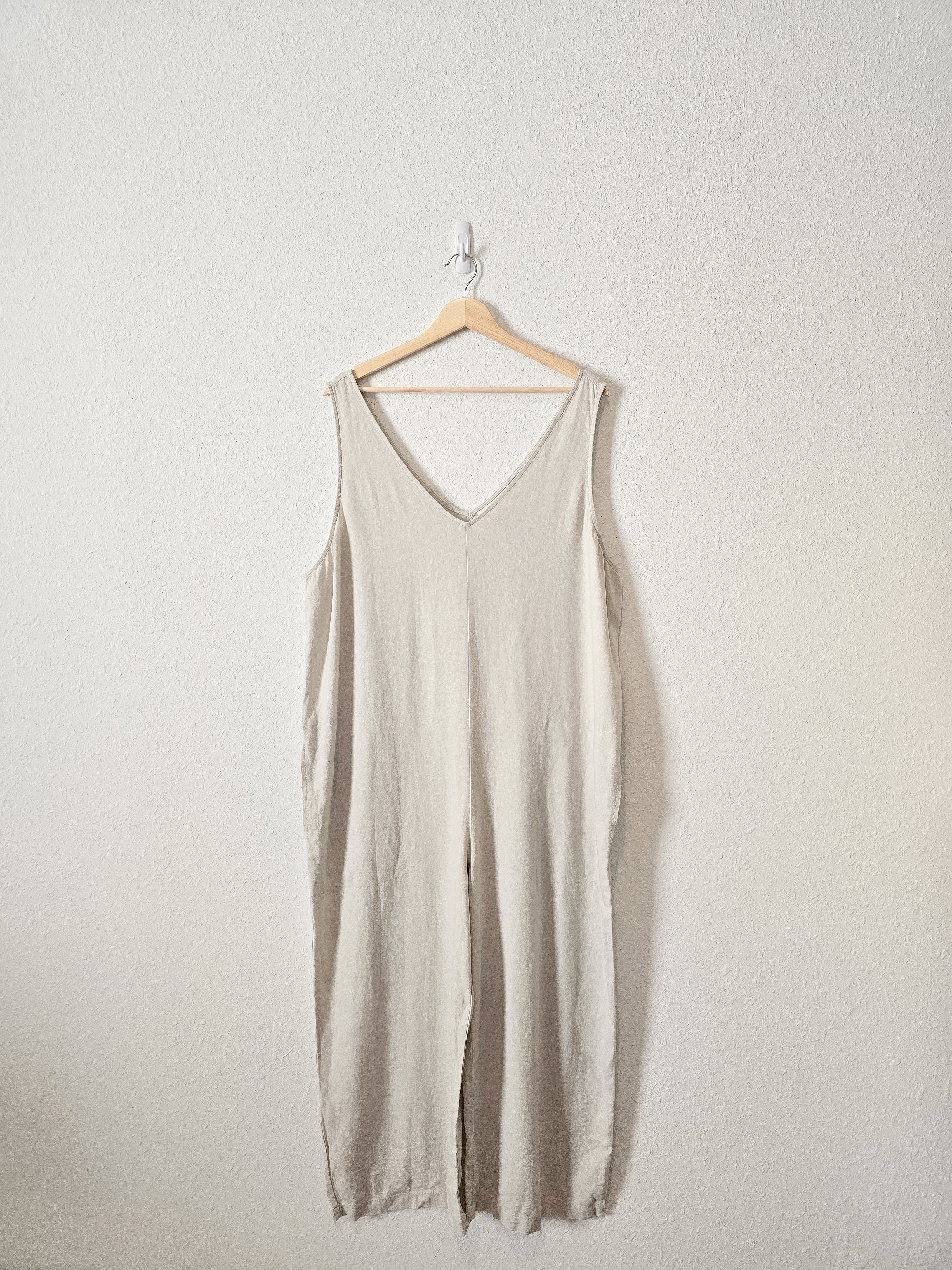 Linen Blend Relaxed Jumpsuit (L)