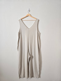 Linen Blend Relaxed Jumpsuit (L)