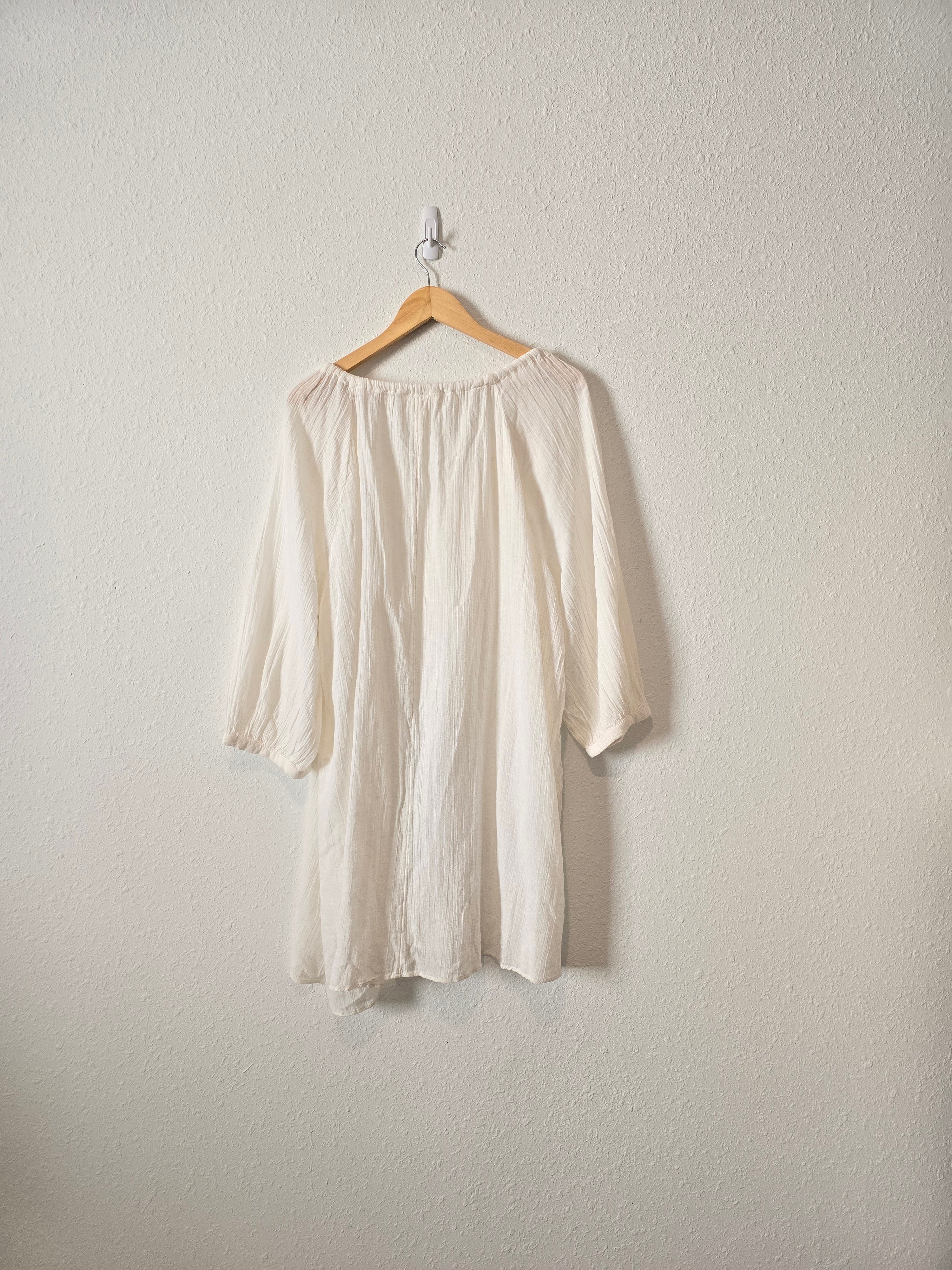 White Gauzy Coverup Dress (L)