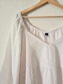 White Tiered Textured Top (3X)