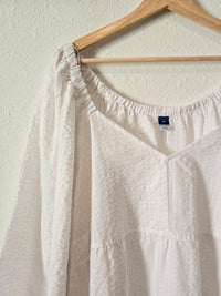 White Tiered Textured Top (3X)