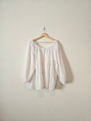 White Tiered Textured Top (3X)