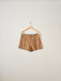 Brown Linen Blend Shorts (L)