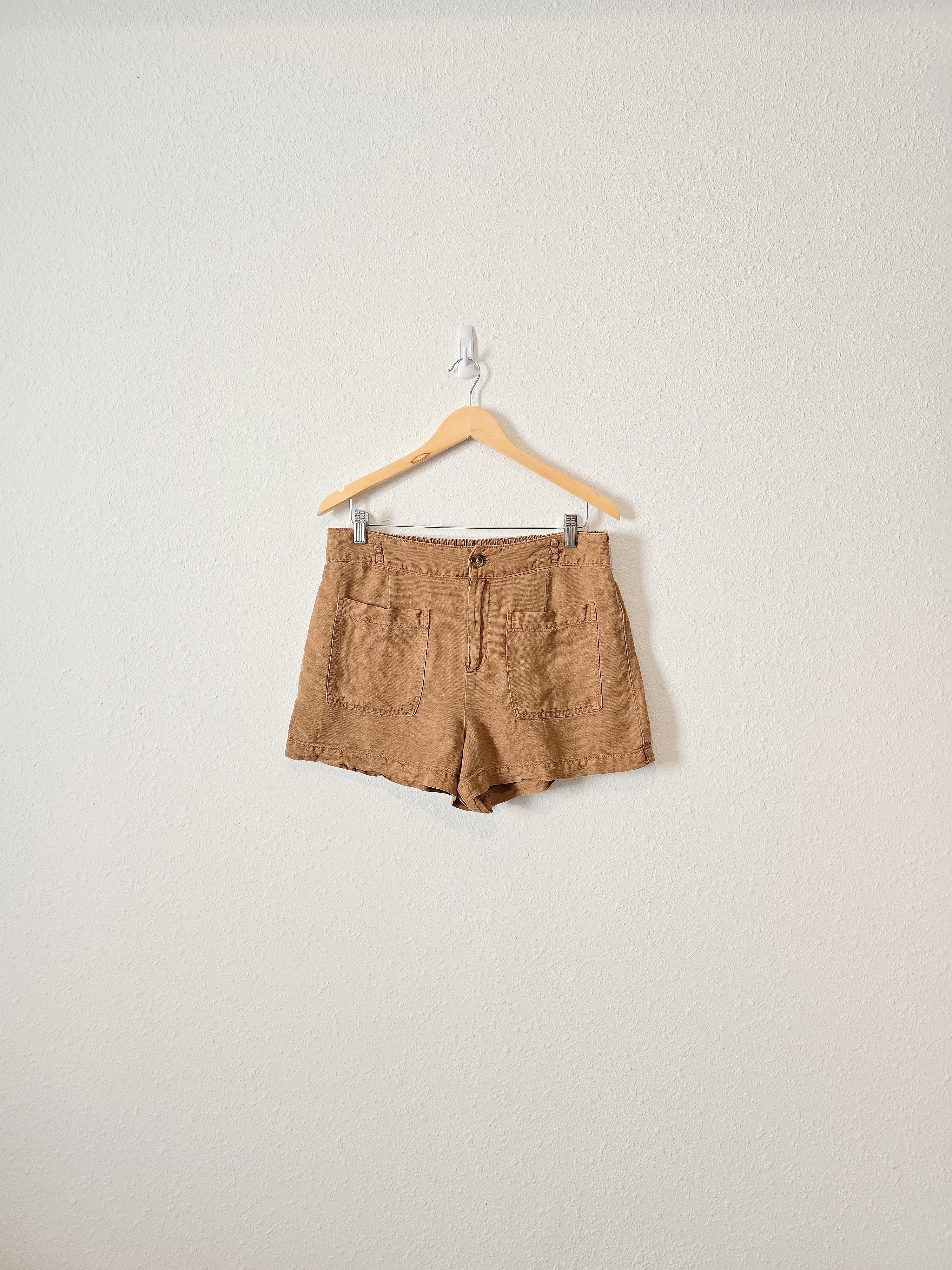 Brown Linen Blend Shorts (L)