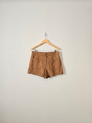 Brown Linen Blend Shorts (L)