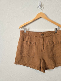 Brown Linen Blend Shorts (L)